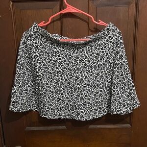 Floral Black and White Women's Skater Skirt